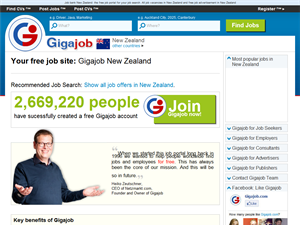 Screenshot of Job Portal in NZ