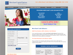 Screenshot of Merchant Cash Advance 