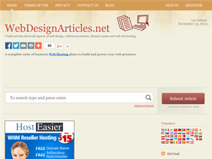 Screenshot of Web Design Articles