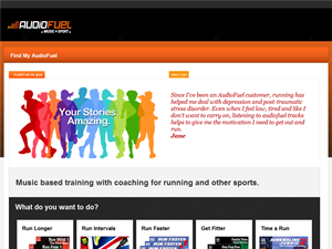 Screenshot of AudioFuel Running Music