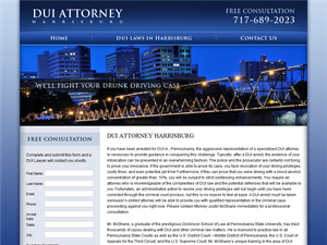 Screenshot of DUI Lawyer Harrisburg