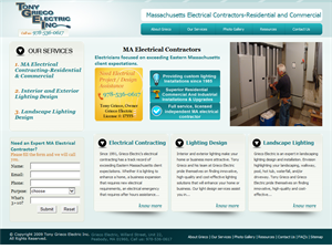 Screenshot of Residential and Commercial Electrical Massachusetts