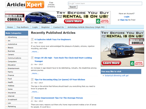 Screenshot of Free Article Directory