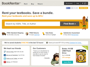 Screenshot of Bookrenter.com