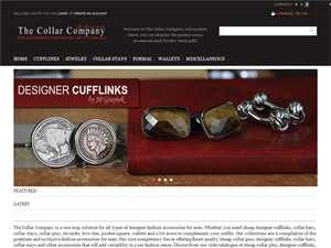 Screenshot of Collar Stays, Designer Cufflinks & Collar Bars