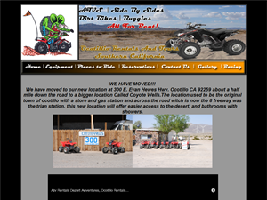 Screenshot of ATV Rentals San Diego, CA. 