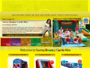 Screenshot of Bouncy Castle Hire Woking Surrey , UK