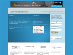 Screenshot of Lead Generation Consulting Microsite Software