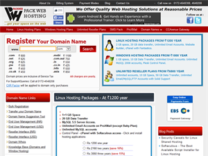 Screenshot of Linux Web Hosting India