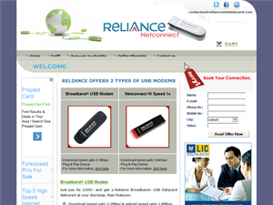 Screenshot of Reliance USB Data Card