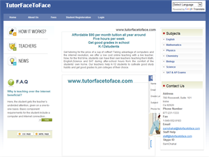 Screenshot of Tutor Face To Face - Online Tutoring