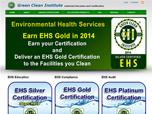 Screenshot of Green Clean Certification