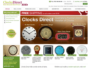 Screenshot of Buy a Clock from Clocks Direct