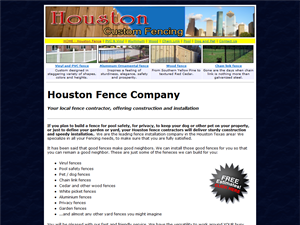 Screenshot of Fence Company Houston TX