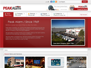 Screenshot of Peak Alarm Company