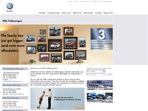 Screenshot of Volkswagen Ireland