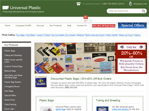 Screenshot of Plastic Bags Manufacturer and Wholesale Supplier in California USA