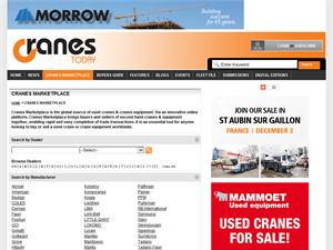 Screenshot of Used Crane Directory