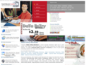 Screenshot of Data Entry Services