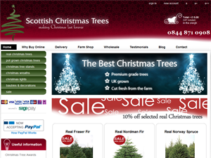 Screenshot of Real Christmas Trees Online