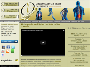 Screenshot of Spine and Orthopedic Institute in San Antonio