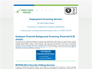 Screenshot of Employment Screening