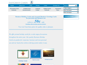 Screenshot of Business Greeting Cards