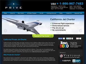 Screenshot of California Jet Charter