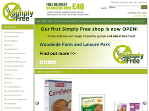 Screenshot of Gluten and Wheat Free Food Shop