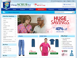 Screenshot of Medical Uniforms $9.99 Per Set