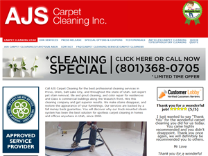 Screenshot of AJS Carpet Cleaning