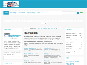 Screenshot of Directory to Sports, News and Shopping