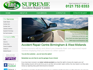 Screenshot of Birmingham Car Body Repair Centre