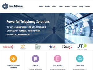 Screenshot of Core Telecom Telecommunications Services