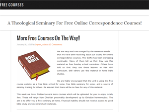 Screenshot of Free Online Theology Courses