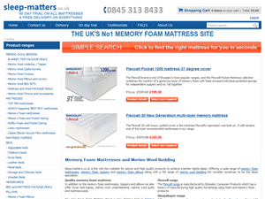 Screenshot of Memory Foam Topper Store