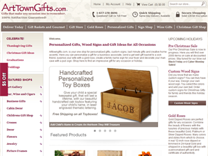 Screenshot of Gifts & Gift Baskets from Arttowngifts