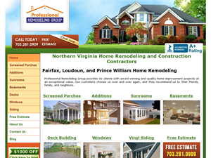 Screenshot of Home Remodeling in Northern Virginia