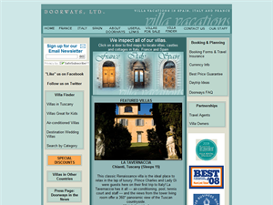 Screenshot of Italian Villa Rentals