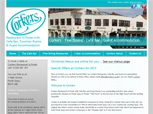 Screenshot of Corkers Restaurant Poole Quay