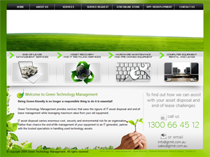 Screenshot of Green Technology Management-providing services in IT asset disposal and end-of-lease management.