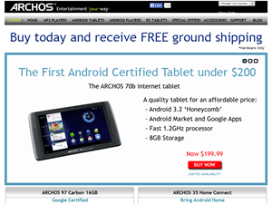 Screenshot of Touch Screen MP3 Players by Archos