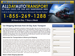 Screenshot of Auto Transport Quotes