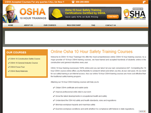 Screenshot of 10 Hour OSHA Course