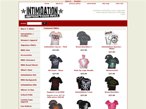 Screenshot of Intimidation MMA Clothing