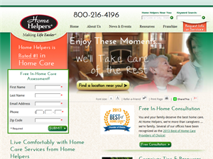 Screenshot of Home Helpers Senior Care 