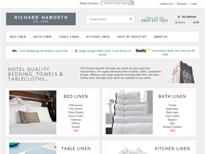 Screenshot of Hotel Quality Bedding, Towels & Tablecloths