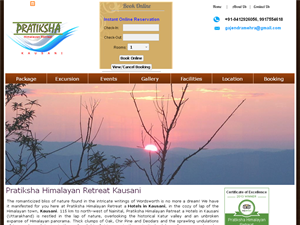 Screenshot of Pratiksha Himalayan Retreat Hotel in Kausani