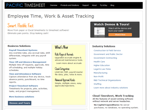 Screenshot of Pacific  Timesheet Software