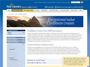 Screenshot of Caribbean Cruises